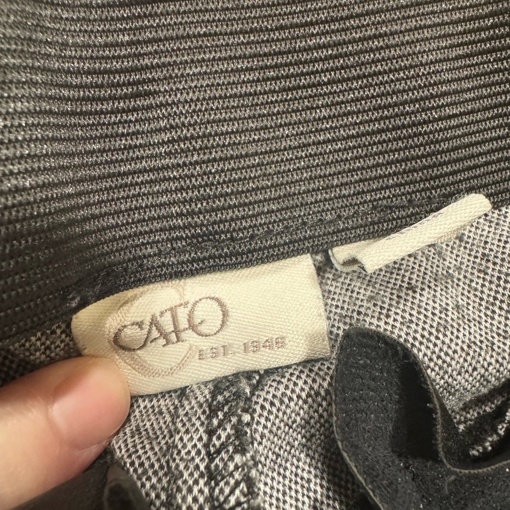 Cato Black and Gray Houndstooth Trim Skirt